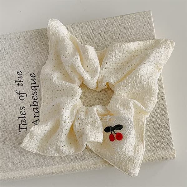 Dây buộc tóc thêu trái Cherry